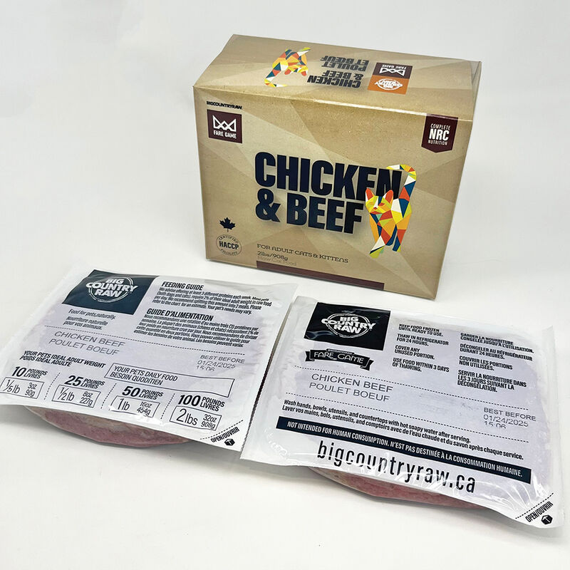 Big Country Raw, Fare Game - Chicken and Beef - 4 x 1/2 lb - Frozen Cat Food image number null