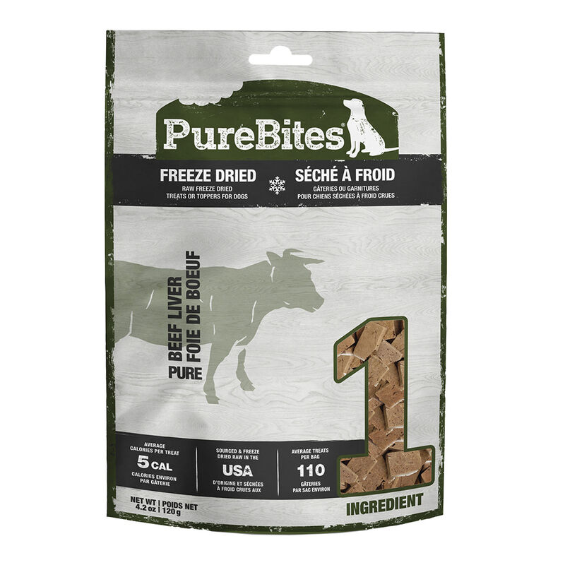 PureBites, Mid Size Dog Treats, Beef Liver - 120 g - Freeze Dried Dog Treat image number null