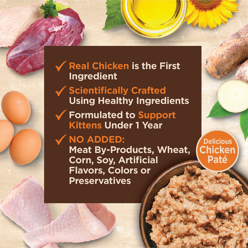 Wellness, Pouch, Kitten - Core Grain Free Tiny Tasters Chicken Recipe Pate - 50g - Wet Cat Food image number null