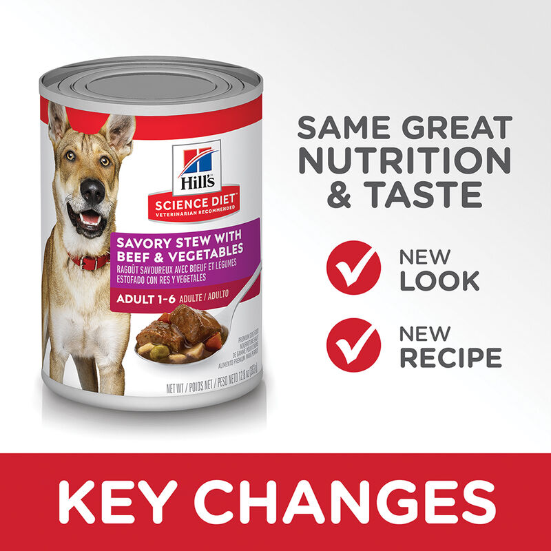 Science Diet, Adult Savory Stew with Beef & Vegetables Canned Dog Food, 363 g - Wet Dog Food image number null