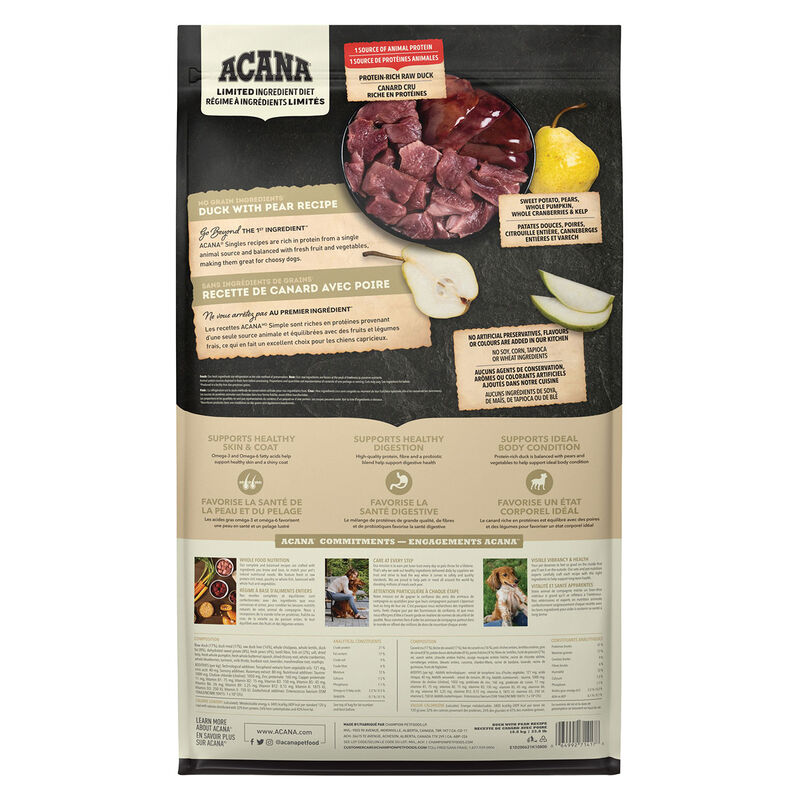 Acana, Adult - Singles Duck & Pear - Dry Dog Food image number null