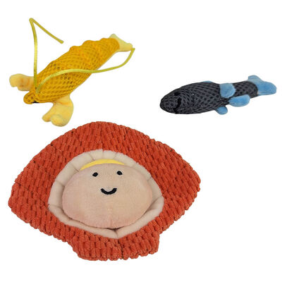 Bozzy, Plush Ocean 3-Pack Cat Toys - Assorted