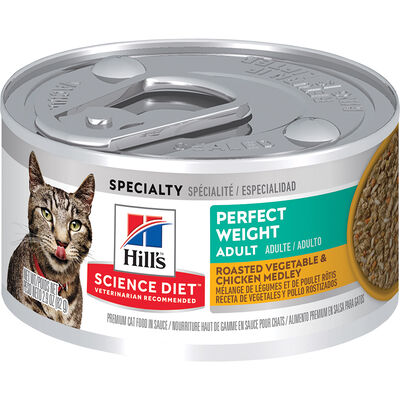 Science Diet, Perfect Weight Roasted Vegetable and Chicken Medley Canned Cat Food for healthy weight
