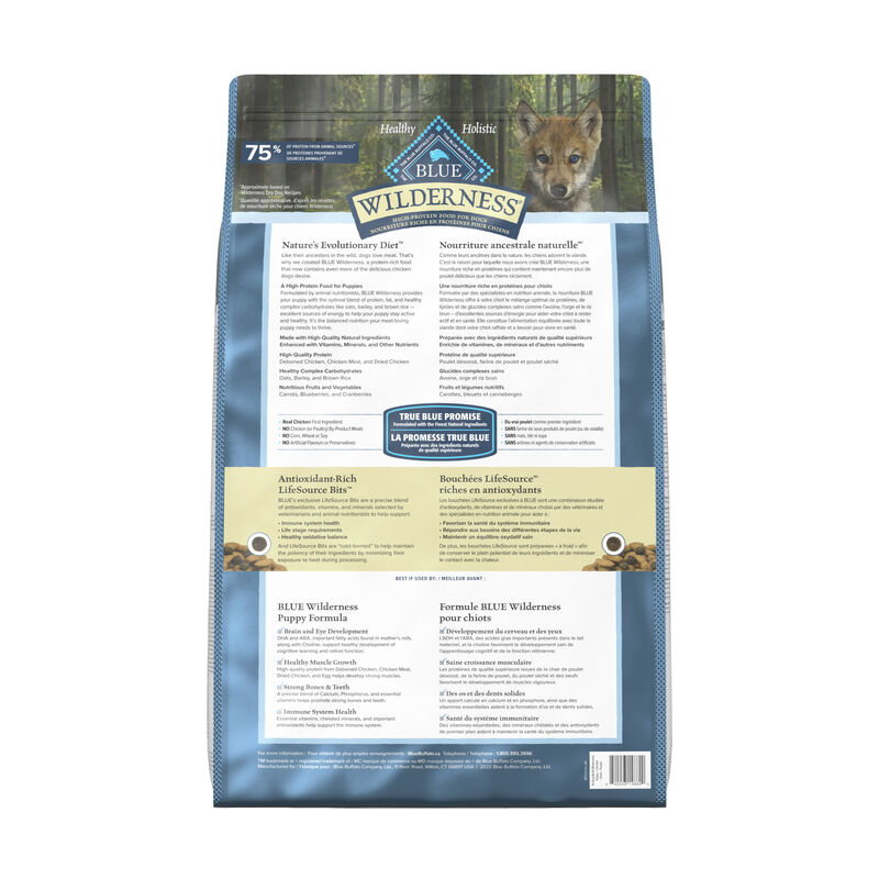 Blue Buffalo, Wilderness with More Meat & Wholesome Grains Puppy - Chicken - Dry Dog Food image number null