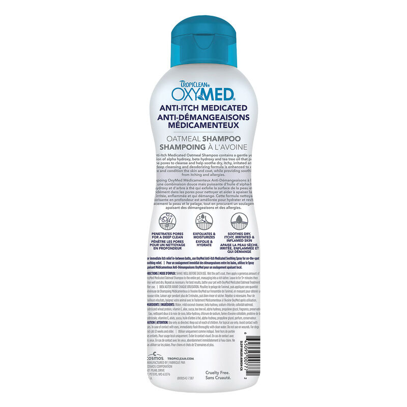 Tropiclean, OxyMed Anti-Itch Oatmeal Shampoo image number null