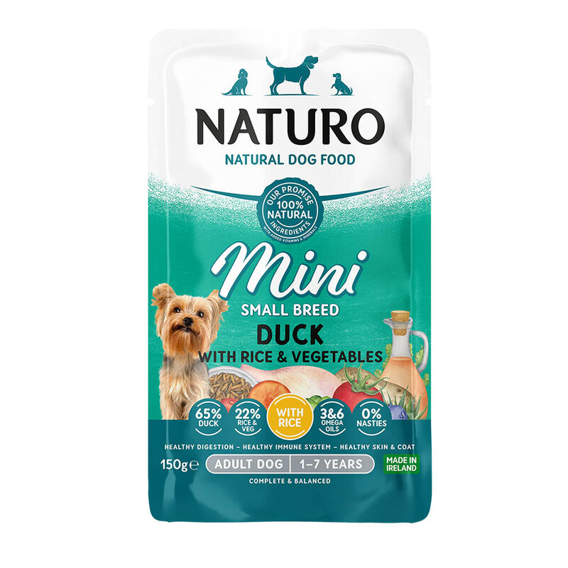 Canine Adult Mini Dog  - Duck with Rice and Vegetable - 150 g Pouch - Wet Dog Food image number null
