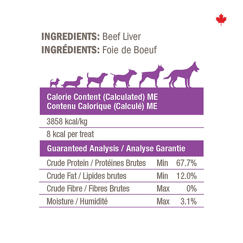 Crumps' Naturals, Beef Liver Bites - Freeze Dried Dog Treat image number null