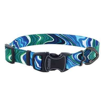 Adjustable Fashion Dog Collar, Malachite Magic, Small - 5/8" x 10-14"
