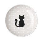 PetRageous, Kitty & Fish Saucer - Light Taupe/Black - 5" image number null