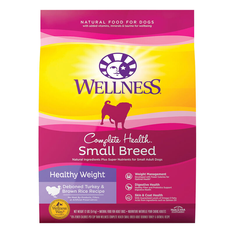 Wellness, Complete Health Small Breed, Healthy Weight Turkey & Brown Rice - Dry Dog Food image number null