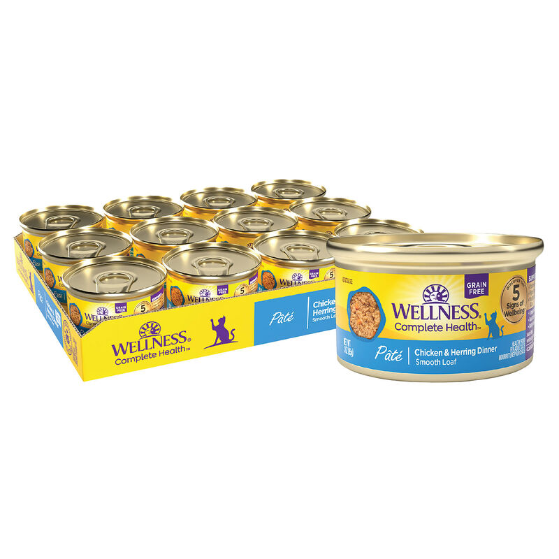 Wellness, Canned Cat Food, Complete Health, Chicken & Herring - Wet Cat Food image number null