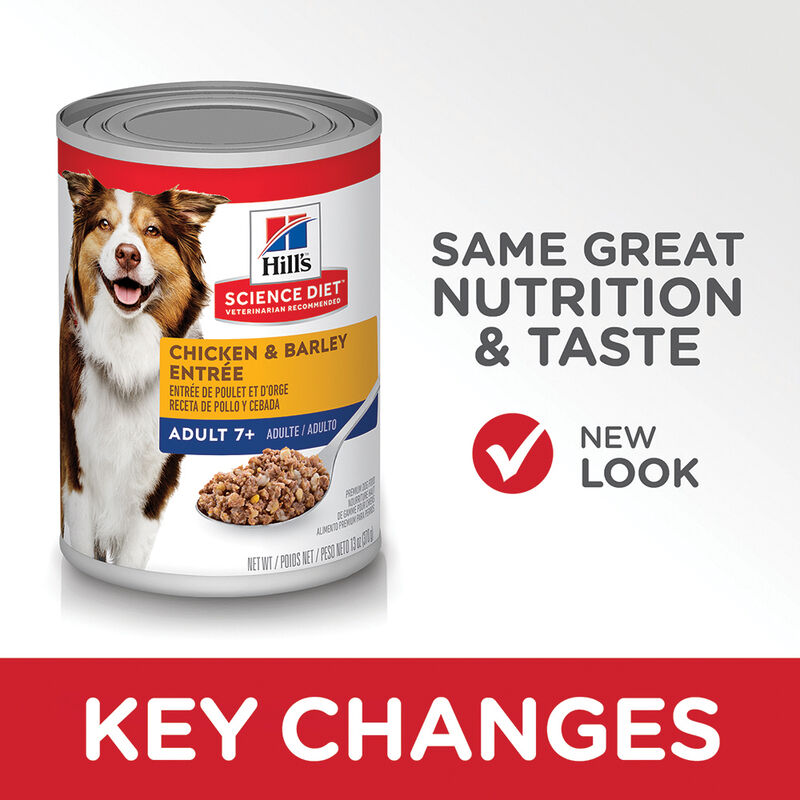 Science Diet, Adult 7+ Chicken & Barley Canned Dog Food, 370 g - Wet Dog Food image number null