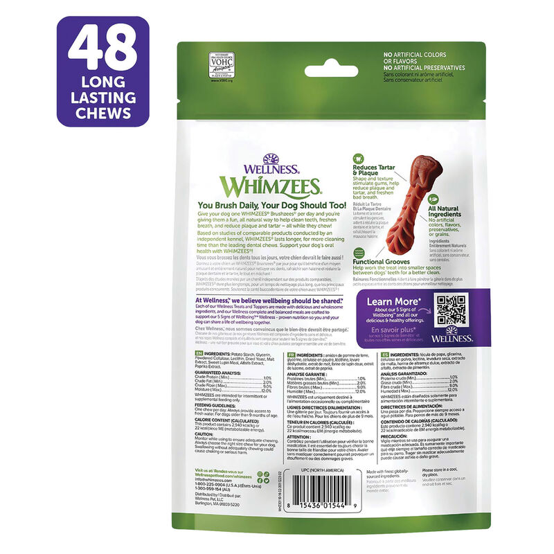 Whimzees, Dental Treat, Toothbrush Star Pouch - XS - 48 Pc image number null