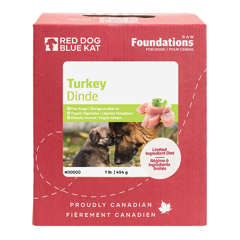 Red Dog Blue Kat, Foundations Turkey 4x0.25lb - Frozen Dog Food image number null