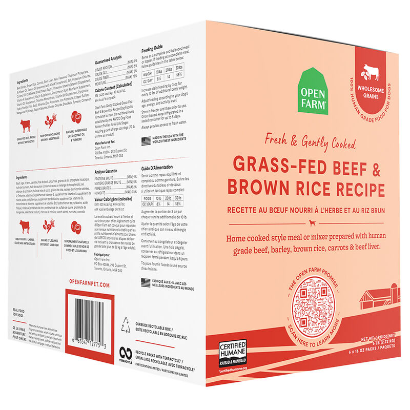 Open Farm, Adult - Gently Cooked - Beef & Brown Rice - Gently Cooked Dog Food image number null