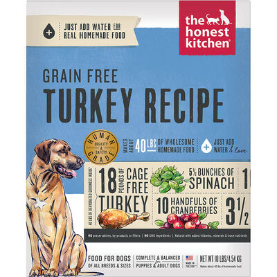 The Honest Kitchen, Grain Free Turkey Recipe - Freeze Dried Dog Food