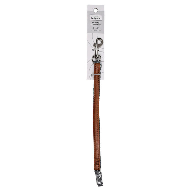 Mini Brigade, Mini Nylon Leash - Grey Zigzag - 5' image number null