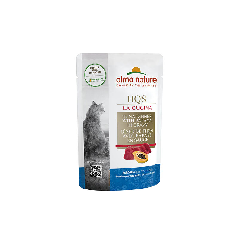 Almo Nature, Pouch, Feline Adult - La Cucina - Tuna w/ Papaya - 55 g - Wet Cat Food image number null