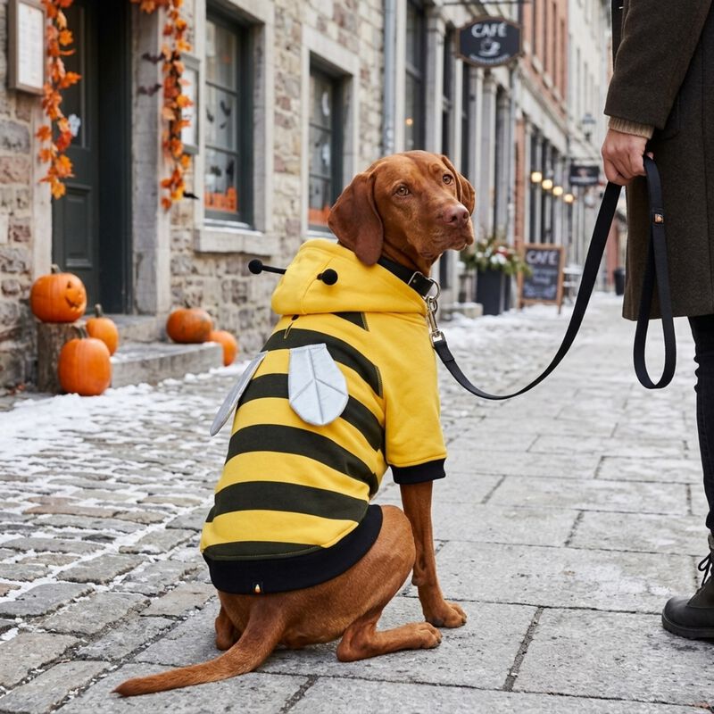 Bee Fleece Hoodie for Dogs image number null