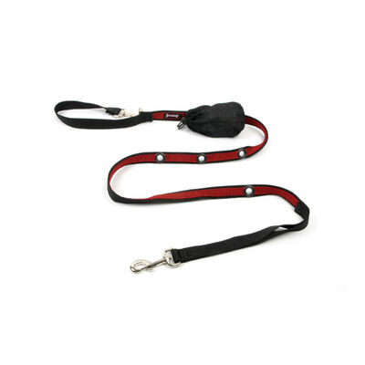 Smoochy Poochy, 2-Tone Optional Hands Free Lead - Black/Red - 1" Width - 6'