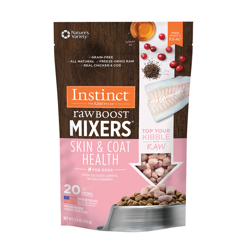 Instinct, Adult Raw Boost Mixers Skin & Coat Health 156 g - Freeze Dried Dog Food image number null
