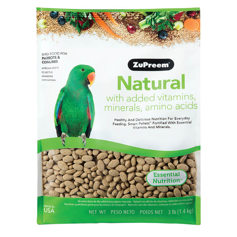 Zupreem, Natural with Added Vitamins & Minerals, Parrot & Conure - 3 lb image number null