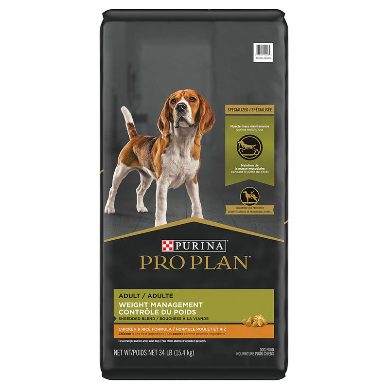 Pro Plan, Adult Specialized Weight Management Shredded Blend - Chicken & Rice - 15.4 kg - Dry Dog Fo image number null