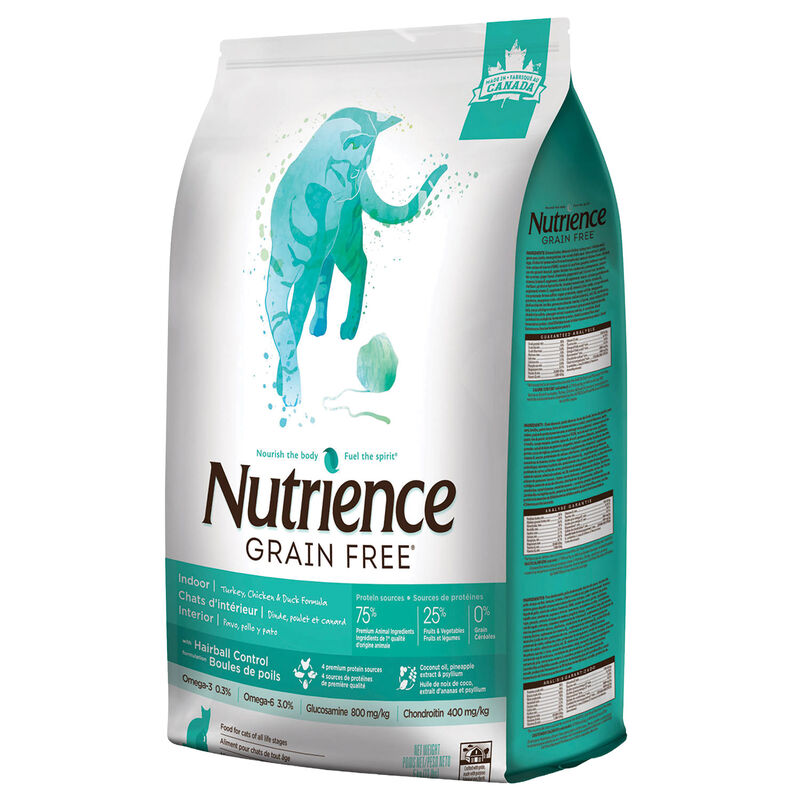 Nutrience, Feline Indoor - Hairball Control - Grain Free Turkey, Chicken, & Duck Recipe image number null