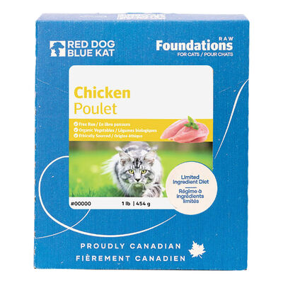 Red Dog Blue Kat, Foundations Chicken 4x0.25lb - Frozen Cat Food