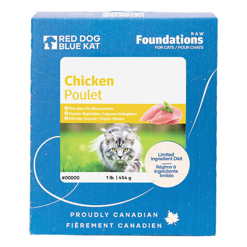 Red Dog Blue Kat, Foundations Chicken 4x0.25lb - Frozen Cat Food image number null