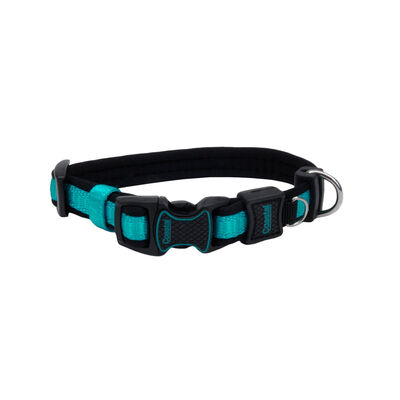 Adjustable Dog Collar, Aqua, Large - 1" x 18"-26"