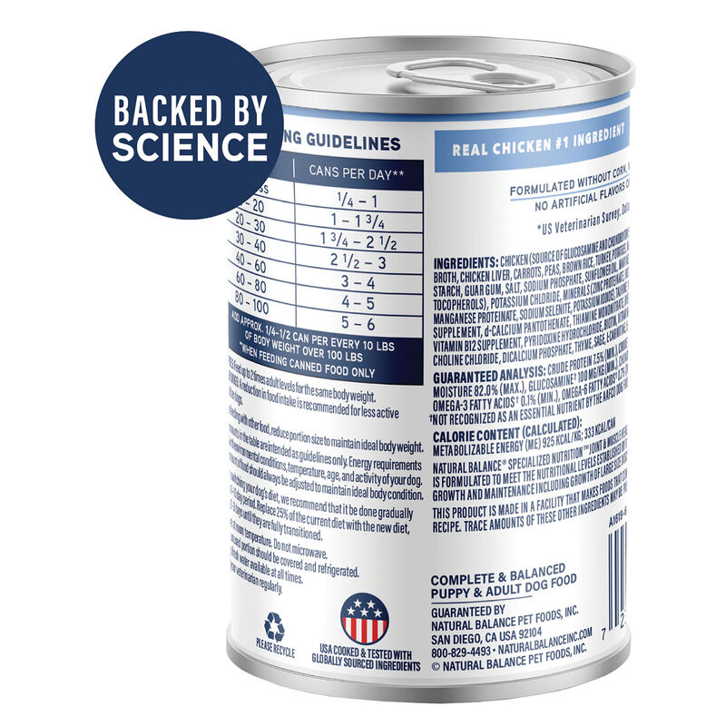 Natural Balance, Specialized Nutrition - Joint & Muscle Health Chicken & Brown Rice Formula - Wet Do image number null