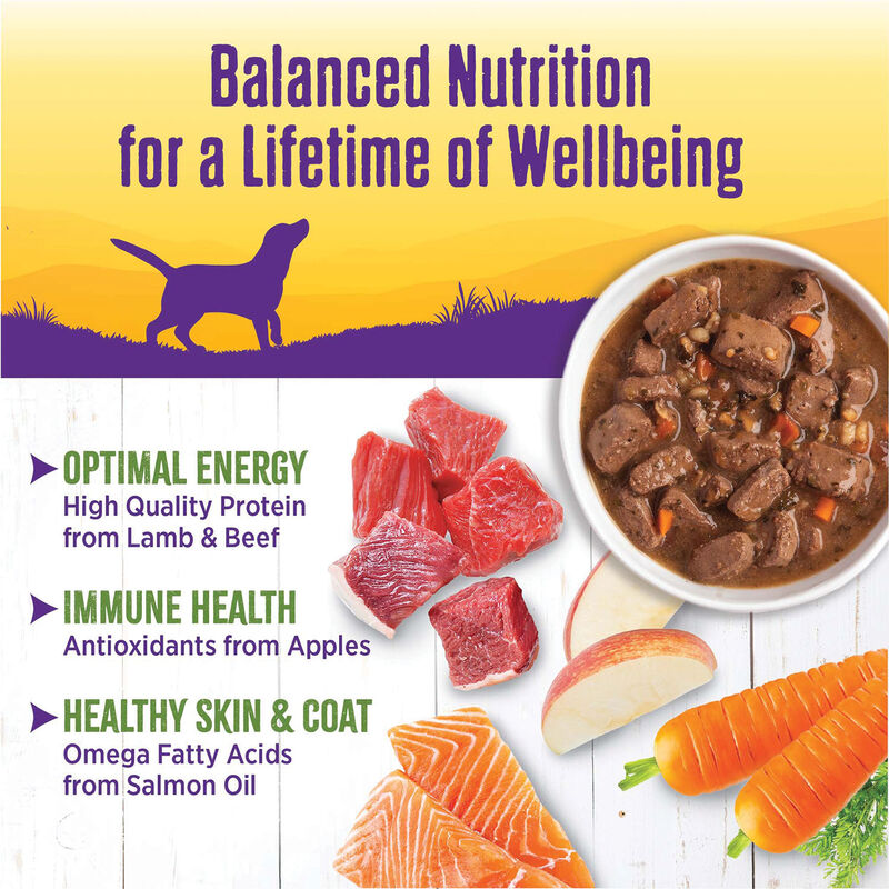 Wellness, Canned Dog Food, Chunks & Gravy, Lamb & Beef Stew with Brown Rice & Apples - 12.5 oz - Wet image number null