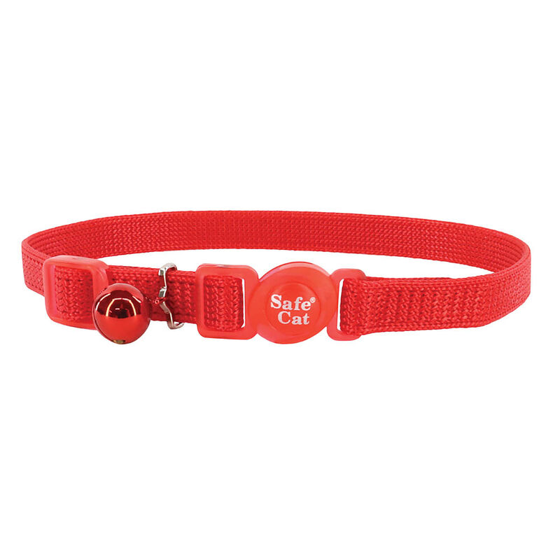 Cat Collar Adjustable Breakaway Snag Proof - Red - 3/8x8-12" image number null