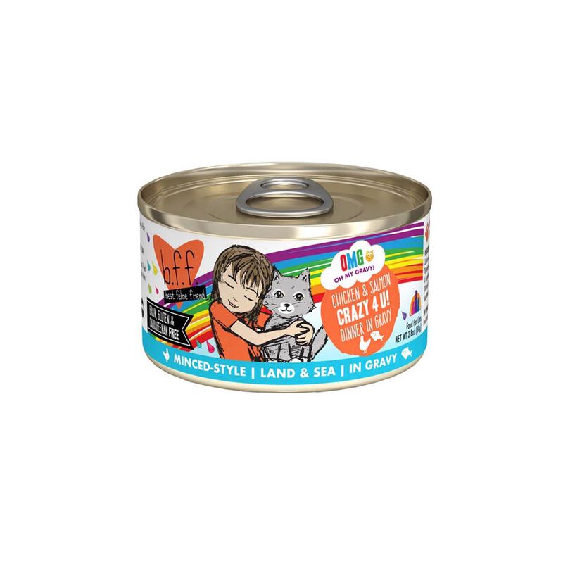 Weruva, Can, Feline Adult - Crazy 4 U - Chicken & Salmon - 156 g - Minced - Wet Cat Food image number null