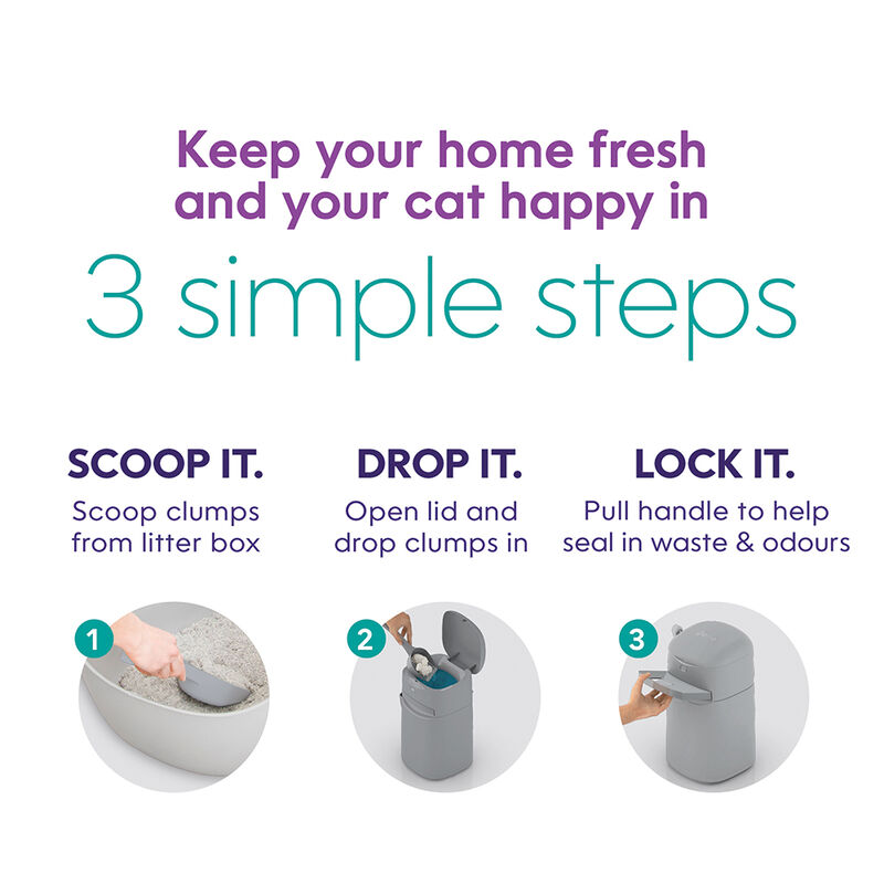 Litter Genie, Easy Roll Cat Litter Disposal System, Scoop, Holder & Refill (Up To 4 Months) image number null