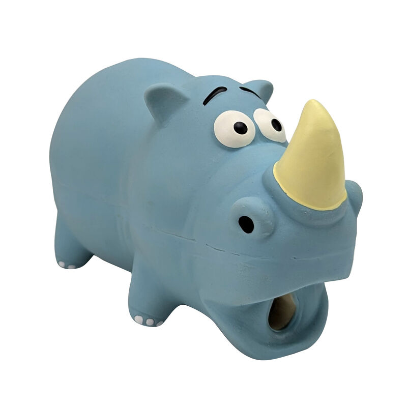Zoom Pets Romeo the Rhino Latex Dog Chew Toy image number null