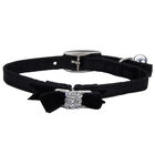 Kitten - Safety Collar Black Silk w/Bow - 3/8x8" image number null