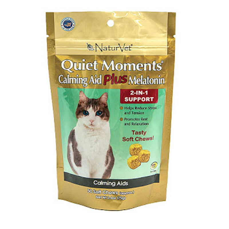 NaturVet, 2 in 1 Cat Quiet Moments with Melatonin, Soft Chew - 50 ct image number null