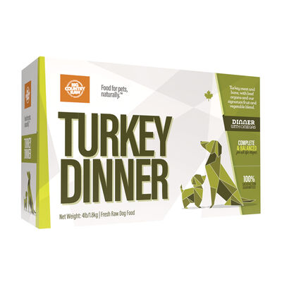Big Country Raw, Turkey Dinner - 4 lb - Frozen Dog Food