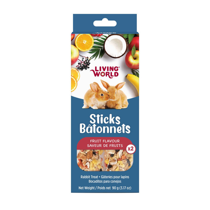 Living World Rabbit Treat Sticks - Fruit Flavour 2 pk image number null