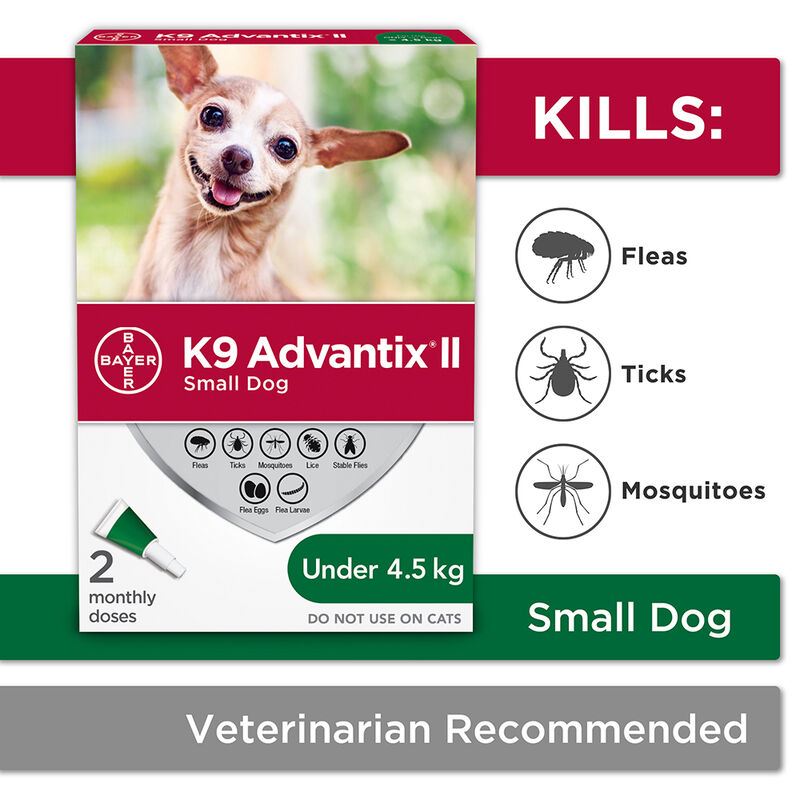 K9 Advantix II, Small Dog Flea & Tick Treatment & Protection, <4.5kg image number null