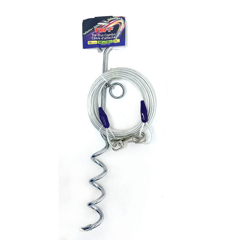 TUFF, Reflective Tie-Out Stake/Cable Combo - 25' image number null