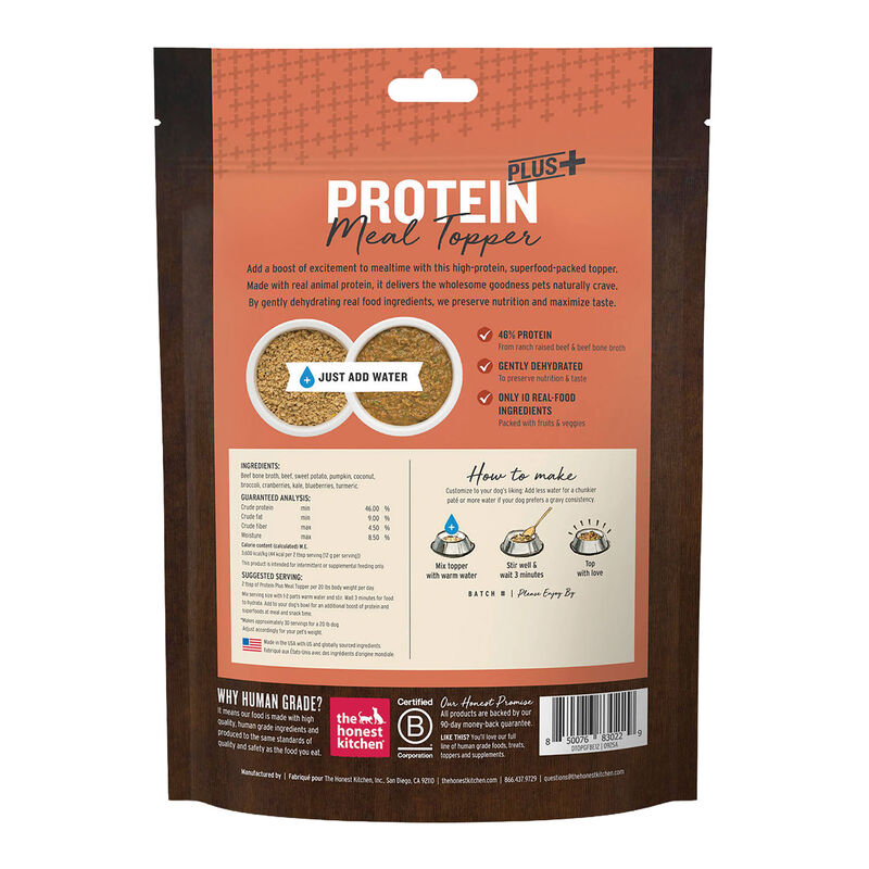 The Honest Kitchen, Adult Protein+ Beef & Superfoods Topper &ndash; 340 g &ndash; Dog Food image number null