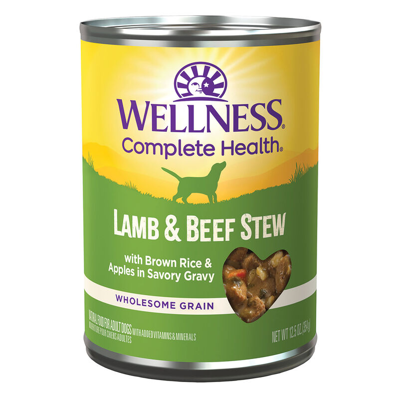 Wellness, Canned Dog Food, Chunks & Gravy, Lamb & Beef Stew with Brown Rice & Apples - 12.5 oz - Wet image number null