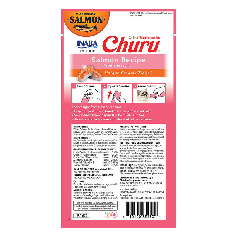 Inaba, Churu Salmon Recipe - Cat Treat image number null