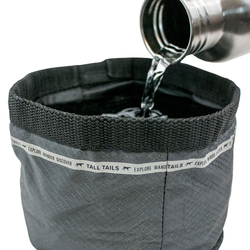Tall Tails, 6 Cup Travel Bowl - Grey - Dog Bowl image number null