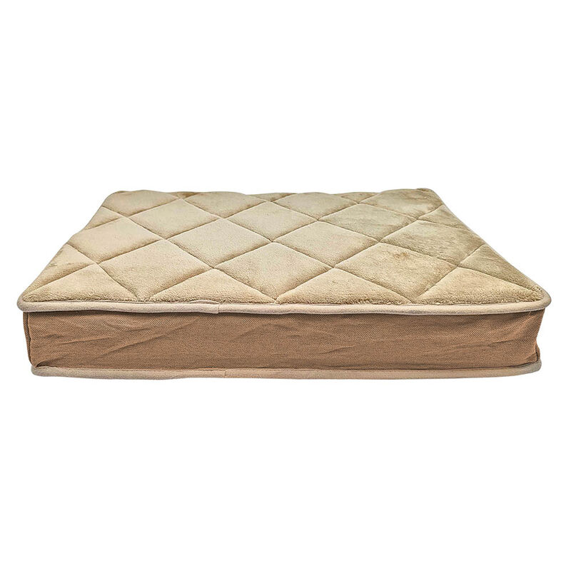 BeOneBreed, Diamond bed  - Linen + Irish Cream - Plush Dog Bed image number null