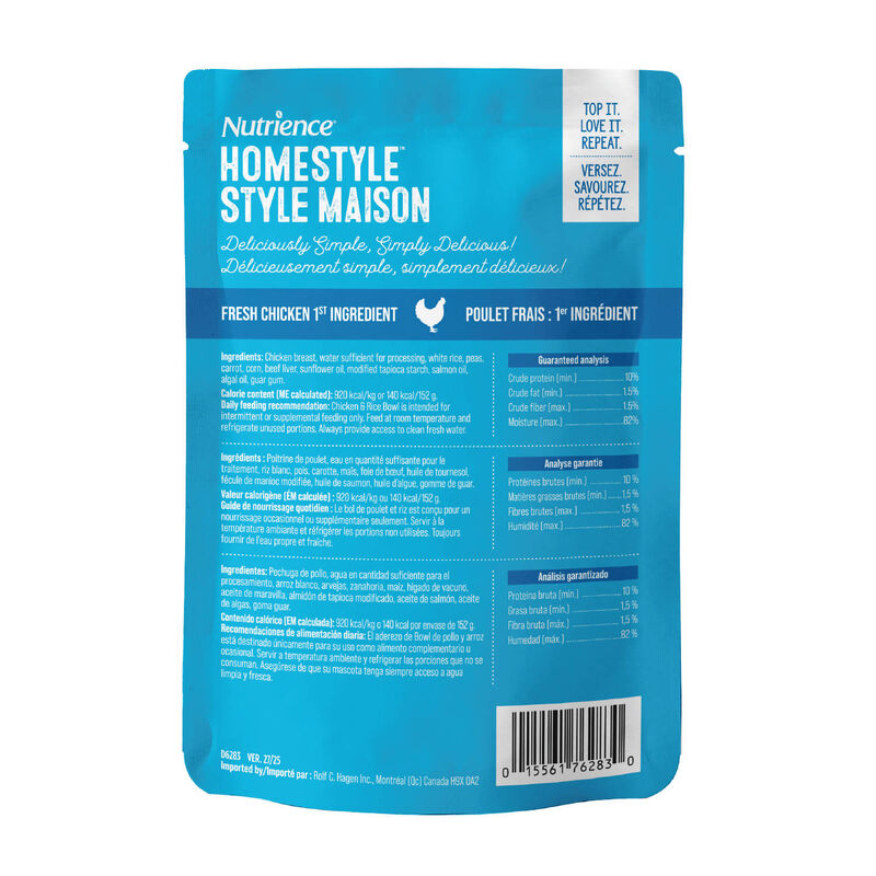 Nutrience, Homestyle Topper Chicken Rice Bowl &ndash; Dog Wet Food image number null