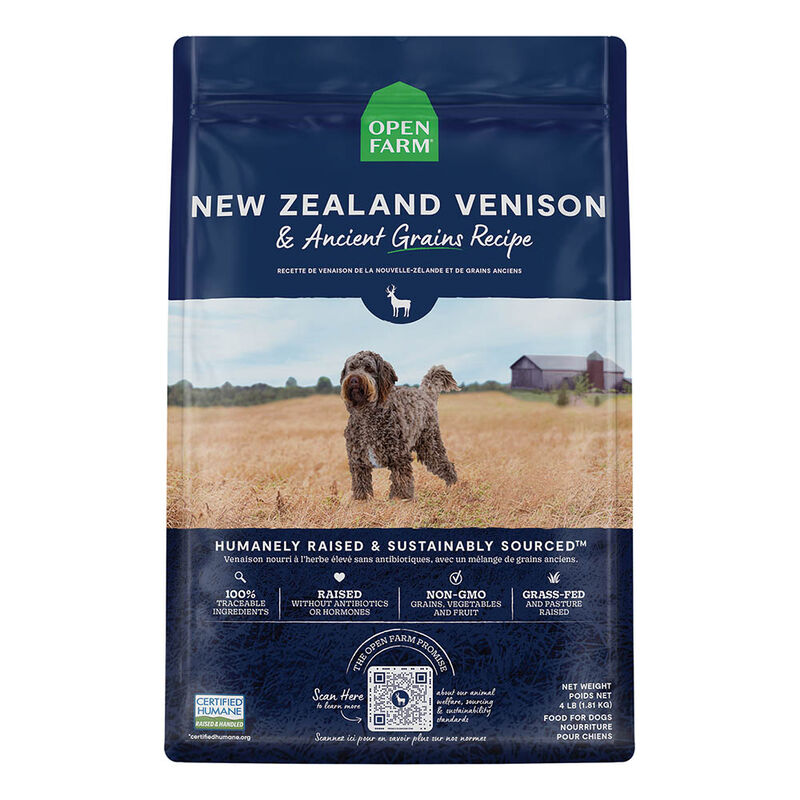 Open Farm, New Zealand Venison with Ancient Grains - 1.8 kg - Dry Dog Food image number null